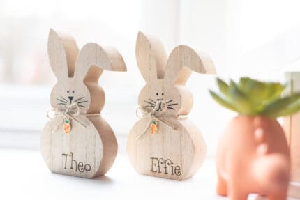 Personalised free standing Easter bunny's