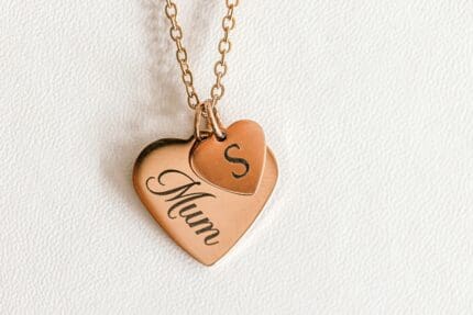 Personalised Heart Necklace with Initial Charm Add-Ons