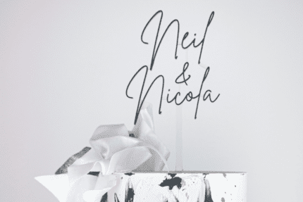 Floating letters cake topper